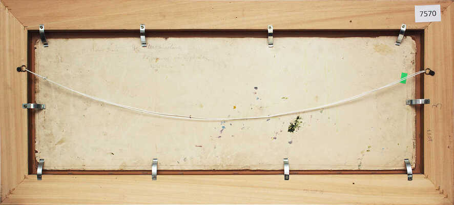 Ромадин Николай Михайлович. Пейзаж с рекой и лодками на берегу 